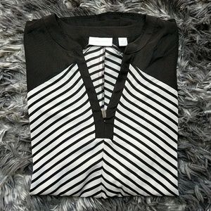 New York & Company | White and Black stripe blouse